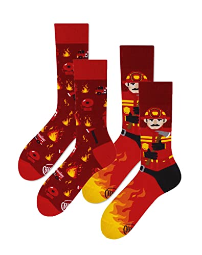 Many Mornings Unisex The Fireman Mismatched Socken, Multicolor, 35-38 von Many Mornings