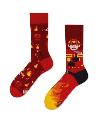 Many Mornings Unisex The Fireman Mismatched Socken, Multicolor, 39-42 von Many Mornings