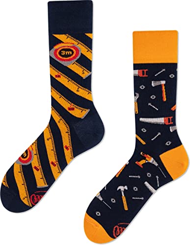 Many Mornings Unisex The Handyman Mismatched Socken, Multi-Color, 39-42 von Many Mornings