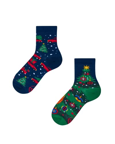 Many Mornings Unisex Kids Xmas Tree Mismatched Socken, Multi-Color, 23-26 von Many Mornings