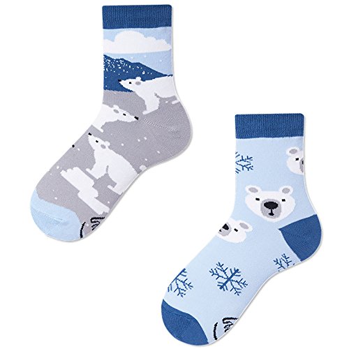 Many Mornings Unisex Kinder Polar Bear Kids Mismatched Socken, Multi-Color, 23-26 von Many Mornings