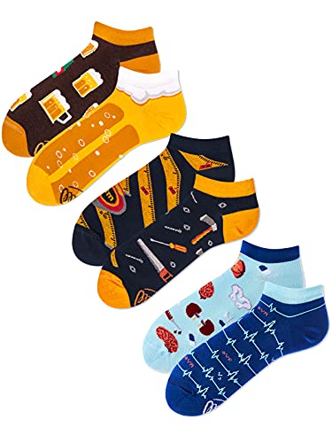 Many Mornings Unisex Sneaker Bier Handwerker Arzt - 3 Paar Socken - 35-38 von Many Mornings