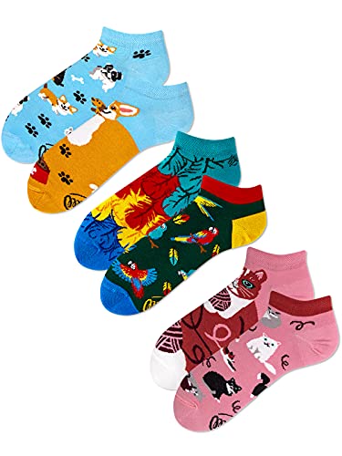 Many Mornings Unisex Sneaker Hunde Katzen Papagei - 3 Paar Socken - 43-46 von Many Mornings