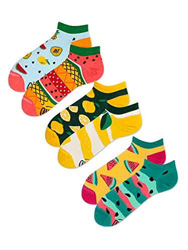 Many Mornings Unisex Sneaker Zitrone Wassermelone Früchte - 3 Paar Socken - 43-46 von Many Mornings