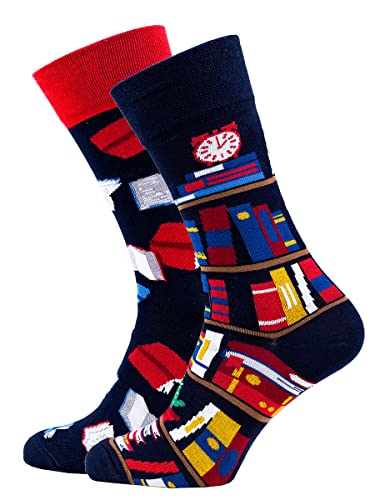 Many Mornings Unisex The Book Story Mismatched Socken, Multi-Color, 39-42 von Many Mornings