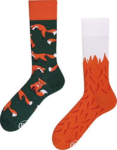 Many Mornings Unisex The RED Fox Mismatched Socken, Multi-Color, 35-38 von Many Mornings