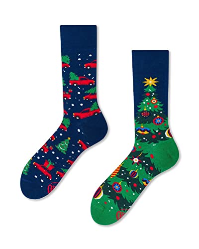 Many Mornings Unisex Xmas Tree Mismatched Socken, Multicolor, 35-38 von Many Mornings