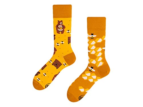 Many Mornings Unisex Honey Bear Mismatched Socken, Multi-Color, 43-46 von Many Mornings