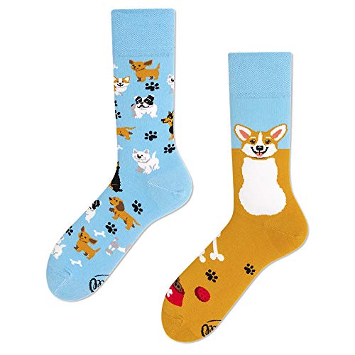 Many Mornings Unisex Playful Dog Mismatched Socken, Multicolor, 39-42 von Many Mornings