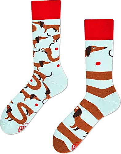 Many Mornings Unisex SAUSAGEDOG Mismatched Socken, Multi-Color, 39-42 von Many Mornings