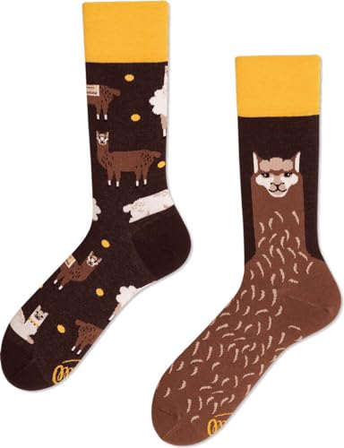 Many Mornings Unisex Fluffy Alpaca Mismatched Socken, Multi-Color, 35-38 von Many Mornings