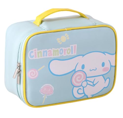 Many Rainbows Cinnamoroll & Candy PU-Kosmetiktasche, Make-up-Tasche, Reise-Organizer, mit Griff von Many Rainbows