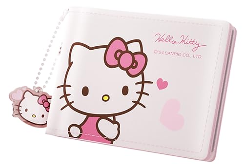 Many Rainbows Hello Kitty Kartenhalter Tasche Wallet Organizer mit Charm-Anhänger – 6 Kartenfächer, Weiss/opulenter Garten, Kompakt von Many Rainbows