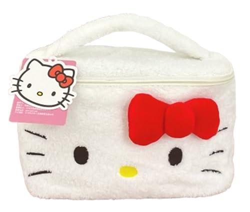 Many Rainbows Hello Kitty Plüsch-Kosmetiktasche, Make-up-Tasche, Reise-Organizer, mit Griff, Weiß, Weiss/opulenter Garten, Charakter: von Many Rainbows