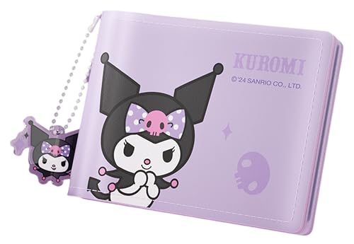 Many Rainbows Kuromi Kartenhalter Tasche Wallet Organizer mit Charm-Anhänger – 6 Kartenfächer, Violett, Kompakt von Many Rainbows
