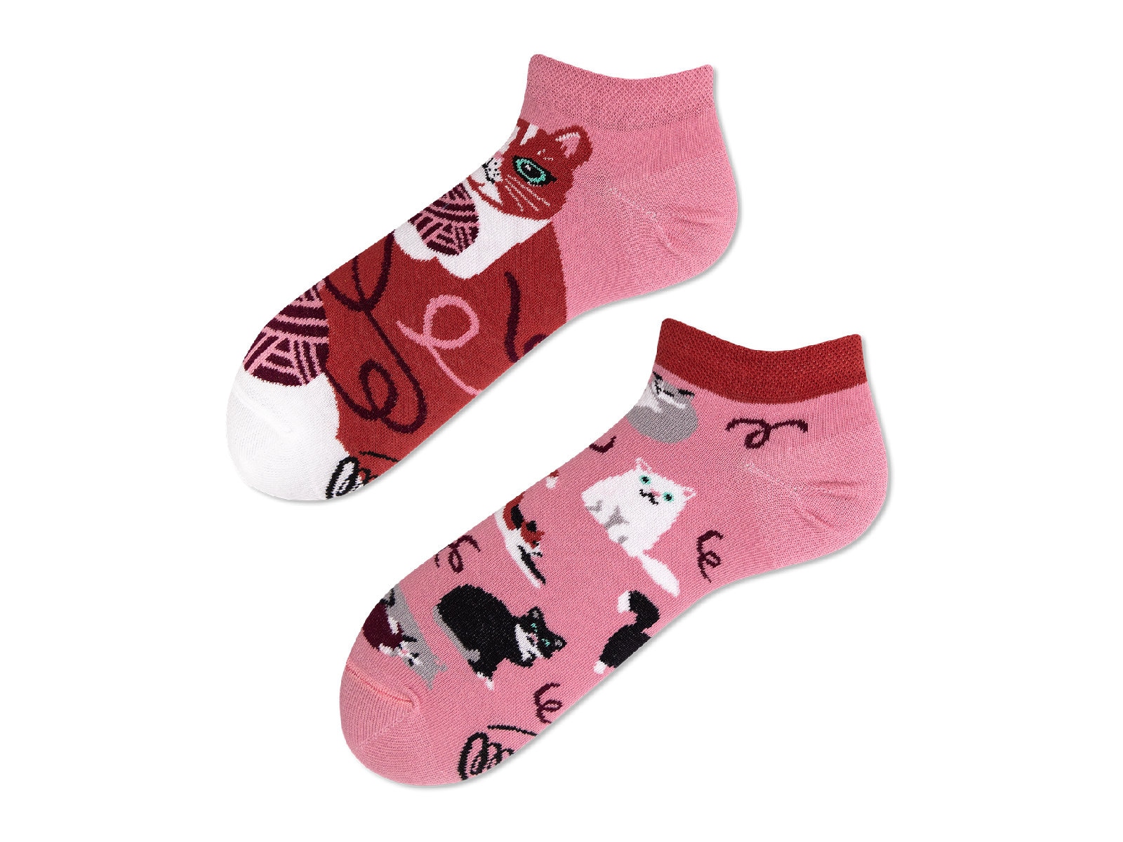 Katzen Sneaker Socken Von Many Mornings, Herren Und Damen Socken, Bunte Lustige Mismatched Geschenk Frau & Mann von ManyMornings
