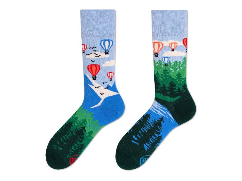 Socken Mit Heißluftballon Von Many Mornings, Herren Und Damen Socken, Bunte Lustige Mismatched Geschenk Frau & Mann von ManyMornings