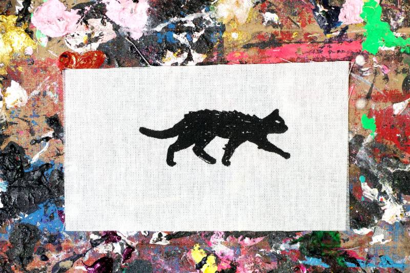 Scraggly Katze Siebruck Aufnäher Auf Weiß Oder Schwarz Baumwolle von ManyTentacles