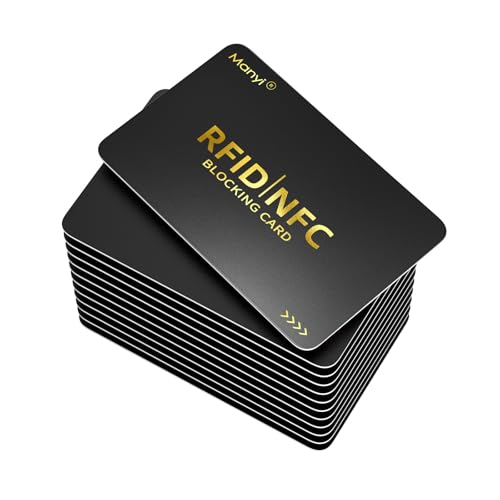 RFID Blocking Card for Wallets, Contactless NFC Credit Card ID Protection Safe Bank Cards Passport Entire Wallet Wallet Shield Protector Blocker Guard Pack of 12, Schwarz, 12Pack, Modisch RFID Blocking Card for Wallets, Contactless NFC Credit Card ID Protection Safe Bank Cards Passport Entire Wallet Wallet Shield Protector Blocker Guard Pack of 12, Schwarz, 12Pack, Modisch von Manyi