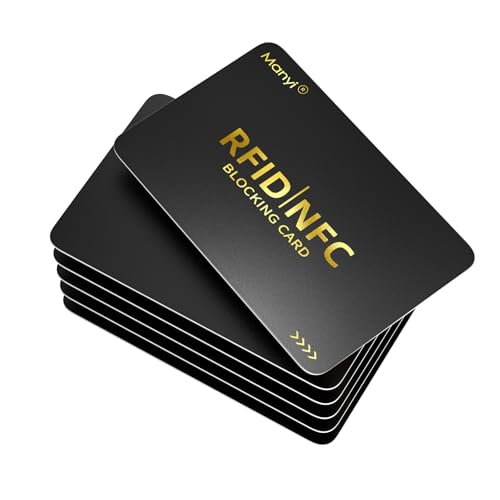 RFID Blocking Card for Wallets, Contactless NFC Credit Card ID Protection Safe Bank Cards Passport Entire Wallet Wallet Shield Protector Blocker Guard Pack of 6, Schwarz, 6Pack, Modisch RFID Blocking Card for Wallets, Contactless NFC Credit Card ID Protection Safe Bank Cards Passport Entire Wallet Wallet Shield Protector Blocker Guard Pack of 6, Schwarz, 6Pack, Modisch von Manyi