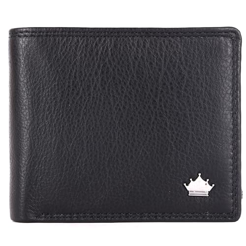 Geldbörse Herren Großes Münzfach Portemonnaie Echt Leder Geldbeutel RFID Schutz (Schwarz) von Manza