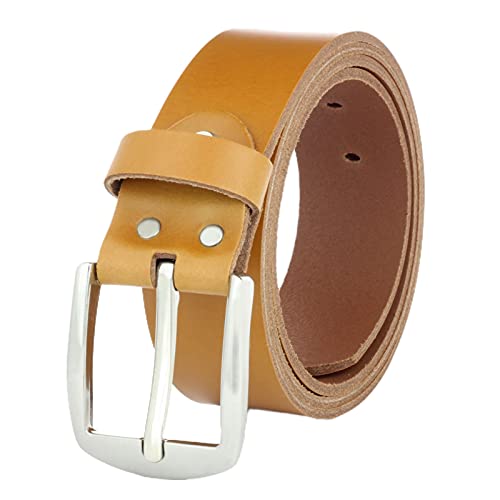 Gürtel Ledergürtel 4cm breit Cognac Damen Herren echtes Leder Handgemacht Jeansgürtel Rindleder MADE IN GERMANY NEU (95cm Gesamtlänge 105cm) von Manza