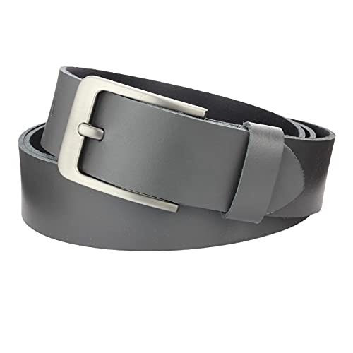 Gürtel Ledergürtel Damen Herren 4cm breit echtes Leder Handgemacht Jeansgürtel Rindleder MADE IN GERMANY NEU #4M420 (Schwarz, 120 cm Gesamtlänge 130 cm) von Manza