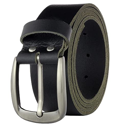 Gürtel Ledergürtel Schwarz 4cm breit Vollleder Jeansgürtel Damen Herren Rindleder Handgemacht echtes Leder MADE IN GERMANY NEU #4MVL421 (105cm Gesamtlänge 115cm) von Manza