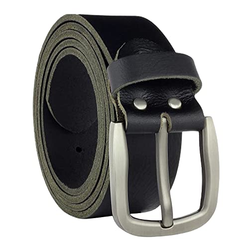 Gürtel Ledergürtel Schwarz 4cm breit Vollleder Jeansgürtel Damen Herren Rindleder Handgemacht echtes Leder MADE IN GERMANY NEU #4MVL521 (90cm Gesamtlänge 100cm) von Manza