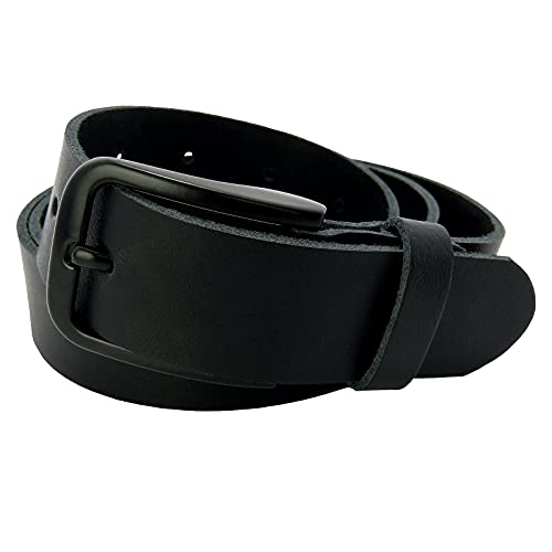 Ledergürtel Damen Herren 3cm breit echtes Leder Gürtel Handgemacht Jeansgürtel Rindleder MADE IN GERMANY NEU #3MB018T (115cm Gesamtlänge 125cm) von Manza