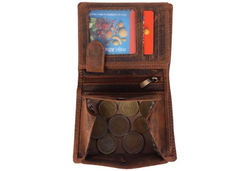 Manza Geldbörse Geldbörse Herren Großes Münzfach Portemonnaie Echt Leder RFID, XXL- Münzfach, Hochwertiges Leder von Manza