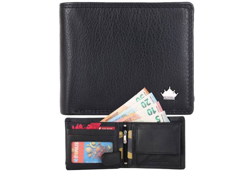 Manza Geldbörse Geldbörse Herren Großes Münzfach Portemonnaie Echt Leder RFID Börse, Extra großes Münzfach, Hochwertiges Leder von Manza