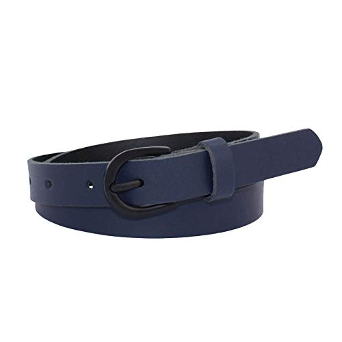 Manza Gürtel Damen Herren 2cm breit Ledergürtel echtes Leder Rindleder Neu (Blau, 95 cm Gesamtlänge 105 cm) von Manza