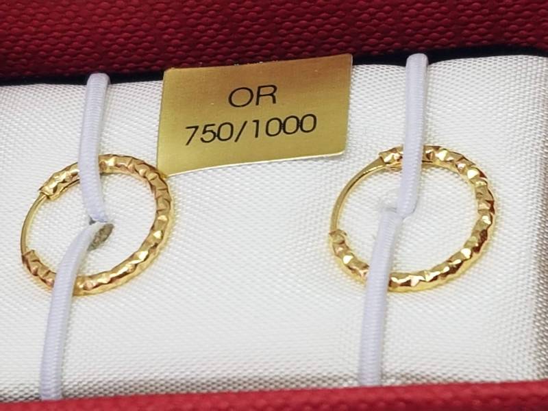 2 Creolen 8 Mm Massiv 18K Gelbgold 750% von ManzoccoJewelry