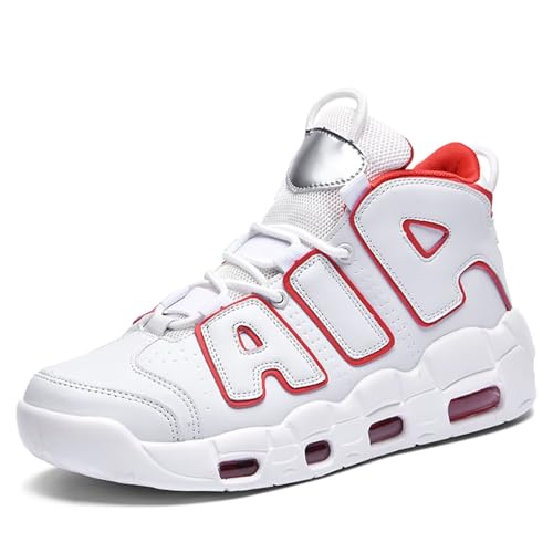 Herren Basketballschuhe Air More Uptempo Sneakers High-top Mode Sport Tennisschuhe Damen Studenten Anti-Rutsch Jungen Mädchen Sportschuhe Running Shoes von Manzoor