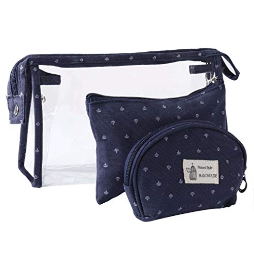 Kosmetiktasche, transparent, Kulturbeutel aus wasserdichtem PVC, für Damen, Kosmetiktasche, Reisetasche, Aufbewahrungstasche für Urlaub, Marine, 3 Sizes von MaoXinTek
