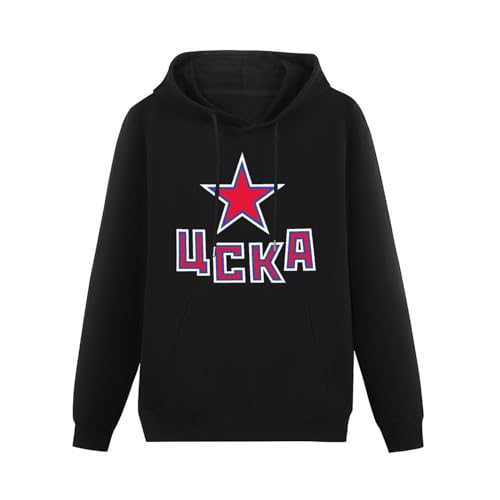 Hc CSKA Moscow Khl Russian Professional Hockey Hoody Unisex Ptinted Hoodies Long Sleeve Men's Hooded with Pocket Black S von Maodisen