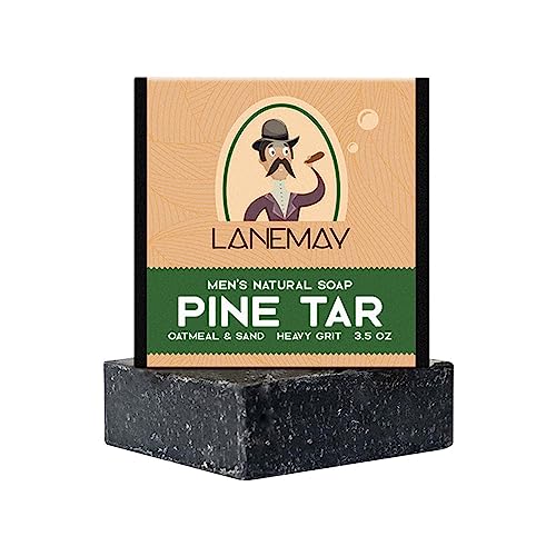 Kiefern Teer Seife,Cold Process Pine Tar Soap For Men,Alle natürlichen Seifenstücke für Männer,Kiefernteer seife Zur Befeuchtung,Remove Skin Dirt And Oil von Maodom