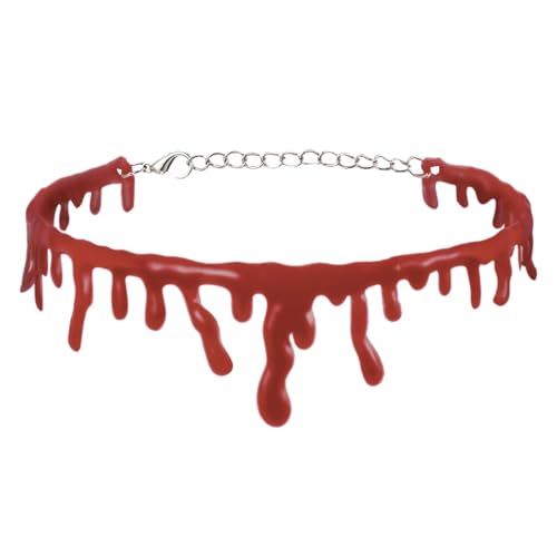 Maodom Blut Tropfendes Choker Halsband - Frauen Halloween Kostüm Schmuck Halskette - Gothic Vampir Schmuck Für Cosplay Rollenspiel Festivals Partys Faschingskostüm Veranstaltungen von Maodom