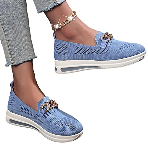 Maodom Lässige Slip-On-Walking-Flachschuhe für Damen | Flache Schuhe für Damen mit Fußgewölbeunterstützung | Bequeme orthopädische Turnschuhe, leichte, lässige, atmungsaktive Schuhe zum Angeln von Maodom