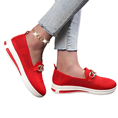 Maodom Lässige Slip-on-Wanderschuhe für Damen - Flache Sneakers Schuhe bequem leicht | Bequeme orthopädische Turnschuhe, leichte, lässige, atmungsaktive Schuhe zum Angeln von Maodom