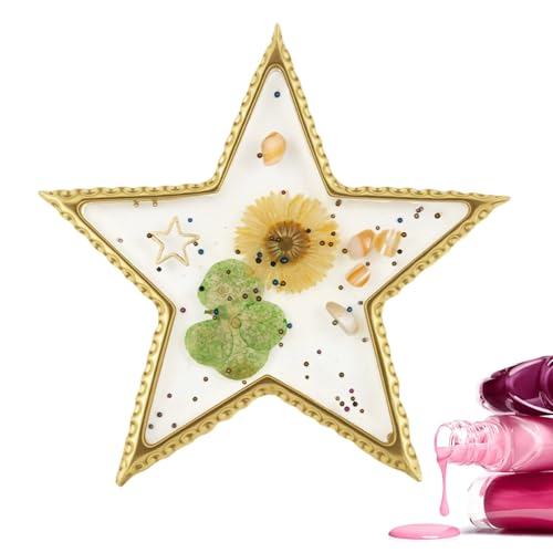 Maodom Nagel Mischpalette - Nagellackieren Gemischte Farben Set | Elegante Resin Platte mit Goldrand für Gelnagel Design Übung zu Hause Frauen Beauty Studio Maniküre Station von Maodom