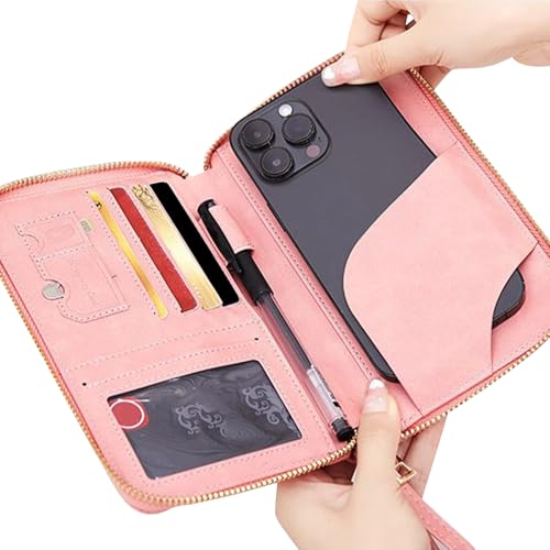 Maodom Reise-Passhalter - Mit Multifunktionsfach Reisepasshülle Aus PU Leder - Tragbare wasserdichte Dokumententasche Für Tickets Und Karten Geldbörse Für Frauen Und Männer Reisebegleiter von Maodom