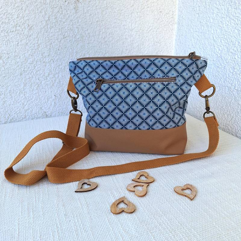 Umhängetasche Handtasche Crossover Aus Canvas Und Kunstleder von MaomaKreativdesign