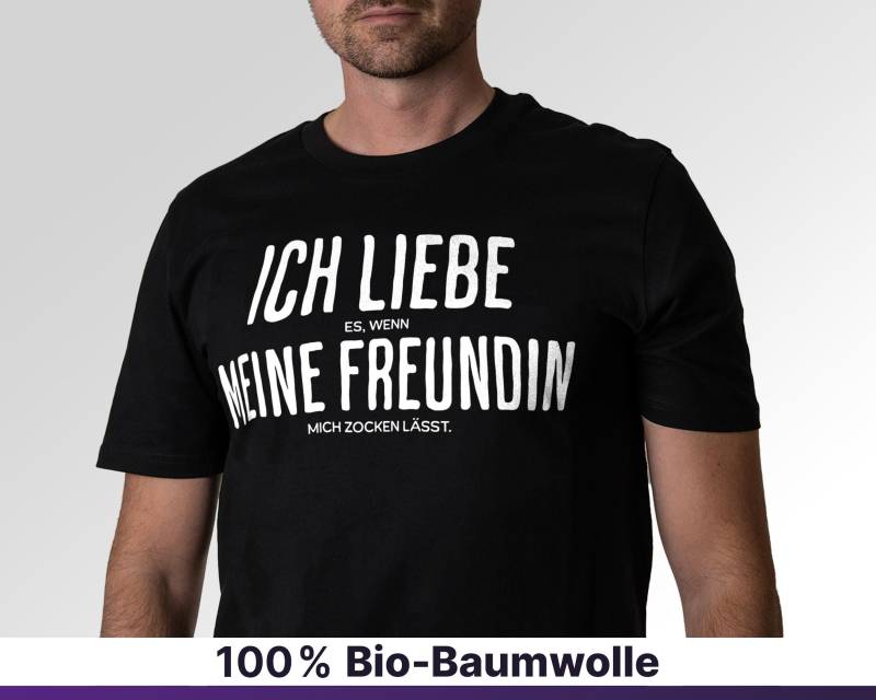 Ich Liebe Meine Freundin | Organic T-Shirt, Gamer Nerd T-Shirt Für Freund, 100 % Bio-Baumwolle, Oversized Shirt, Deutsch von MaondoStyle