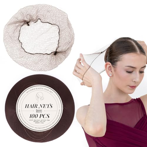 MaopaoBeauty 100 Stück braune Haarnetze für Frauen, 50 cm, bequem, unsichtbar, elastisch, lange Lebensdauer MaopaoBeauty 100 Stück braune Haarnetze für Frauen, 50 cm, bequem, unsichtbar, elastisch, lange Lebensdauer von MaopaoBeauty