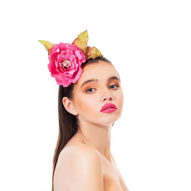 Pfingstrose Fascinator, Rosa Blumen Stirnband von Maorzabar