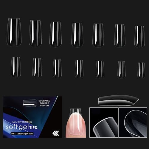 1 Box Weiche Gel Spitzen Zum Aufdrücken Der Nägel Vollständige Abdeckungen Zum Aufkleben Der Nägel Transparente Künstliche Nägel Weiche Gel Nagel Spitzen Für Frauen von Maouira