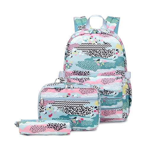 3-teiliges Schulrucksack-Set für Jungen und Mädchen, Schul-Büchertaschen, Schüler-Rucksack mit Lunchbox und Federmäppchen, Schulbüchertasche von Maouira
