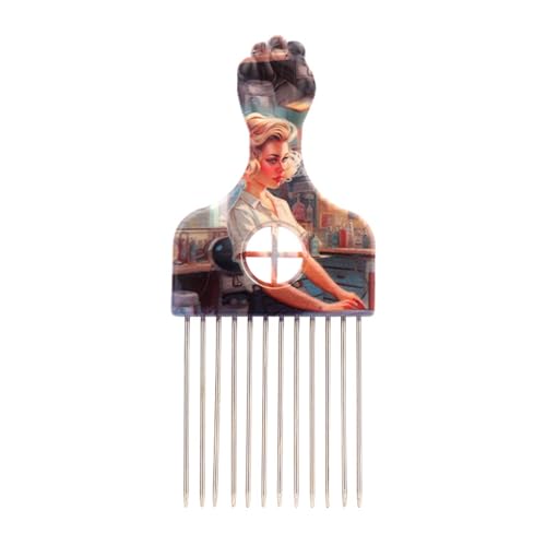 Afrikanischer Haarkamm Glatter Haar Styling Pick Kamm Edelstahl Haar Styling Kamm Haar Pick Geeignet Für Frauen Und Männer von Maouira